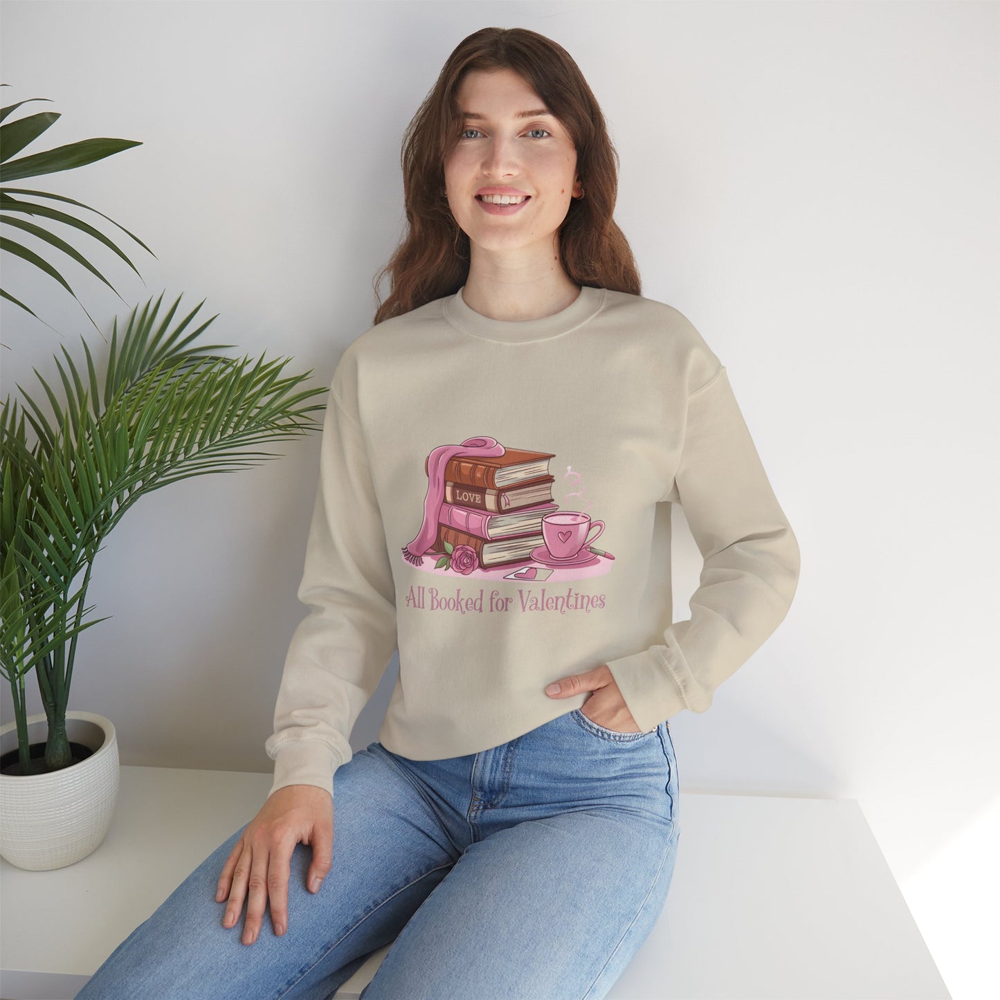 Valentine's Day Book Lover Crewneck Sweatshirt - S - 5X