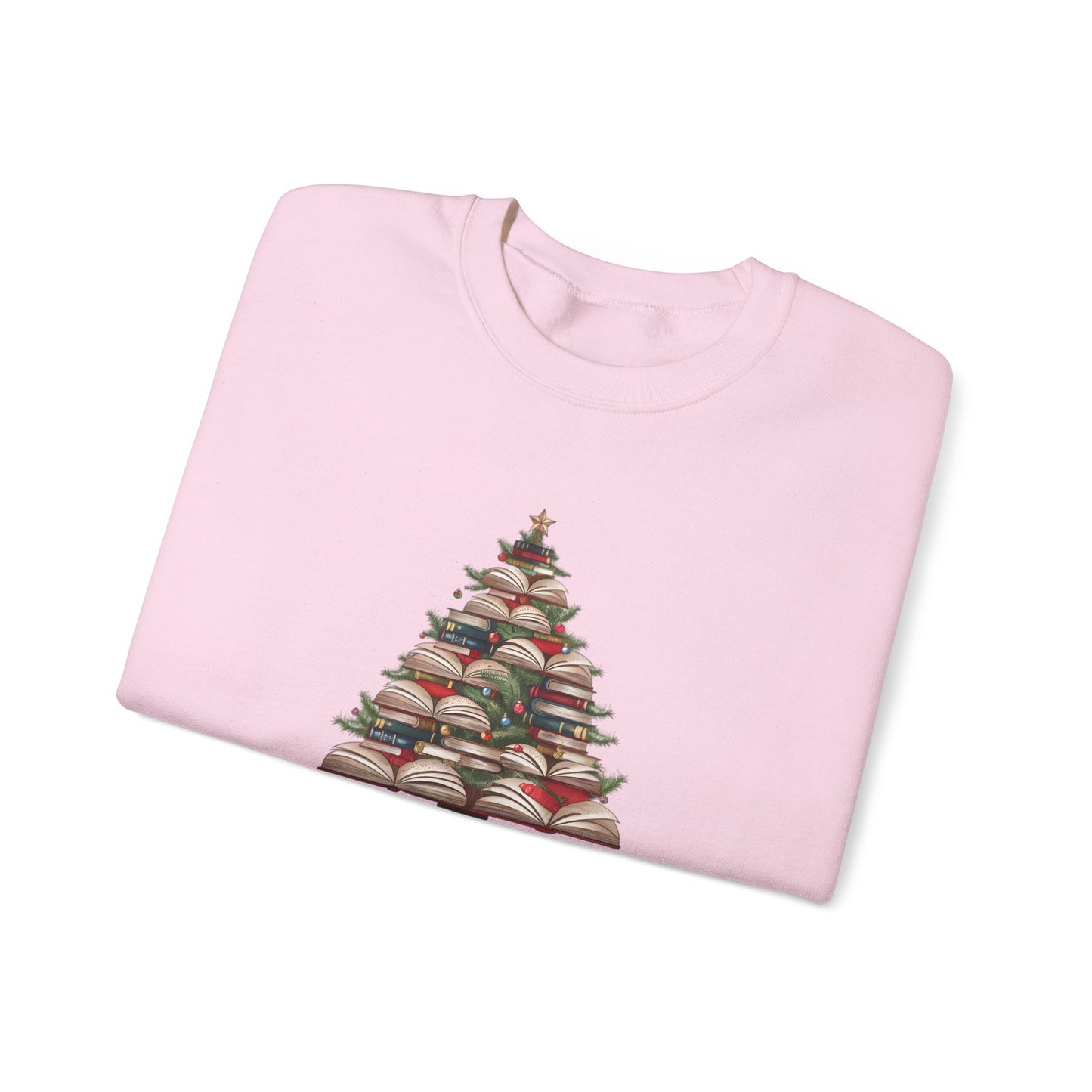 All Booked for Christmas, Book Christmas tree, Unisex Heavy Blend Crewneck Sweatshirt - sizes S - 3X