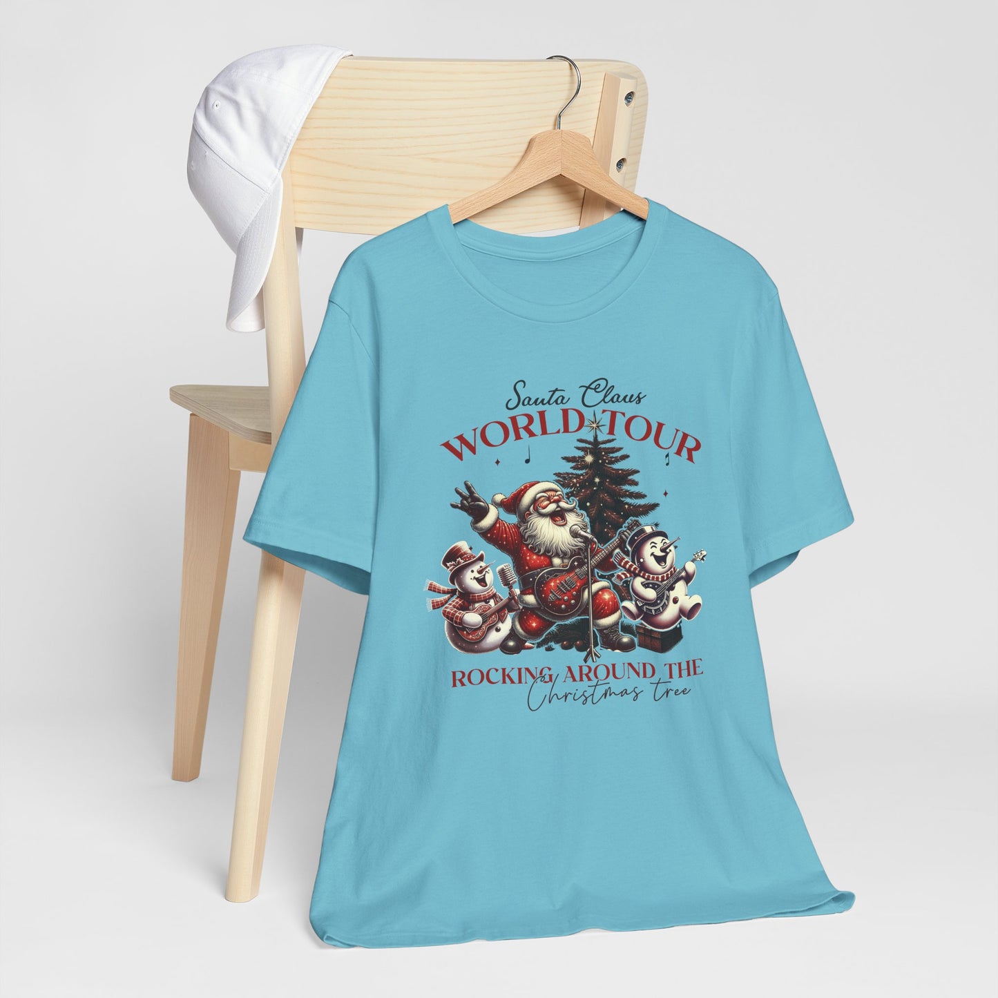 Santa Rocking Around the Christmas Tree Unisex Jersey Short Sleeve T-shirt - sizes S - 3X