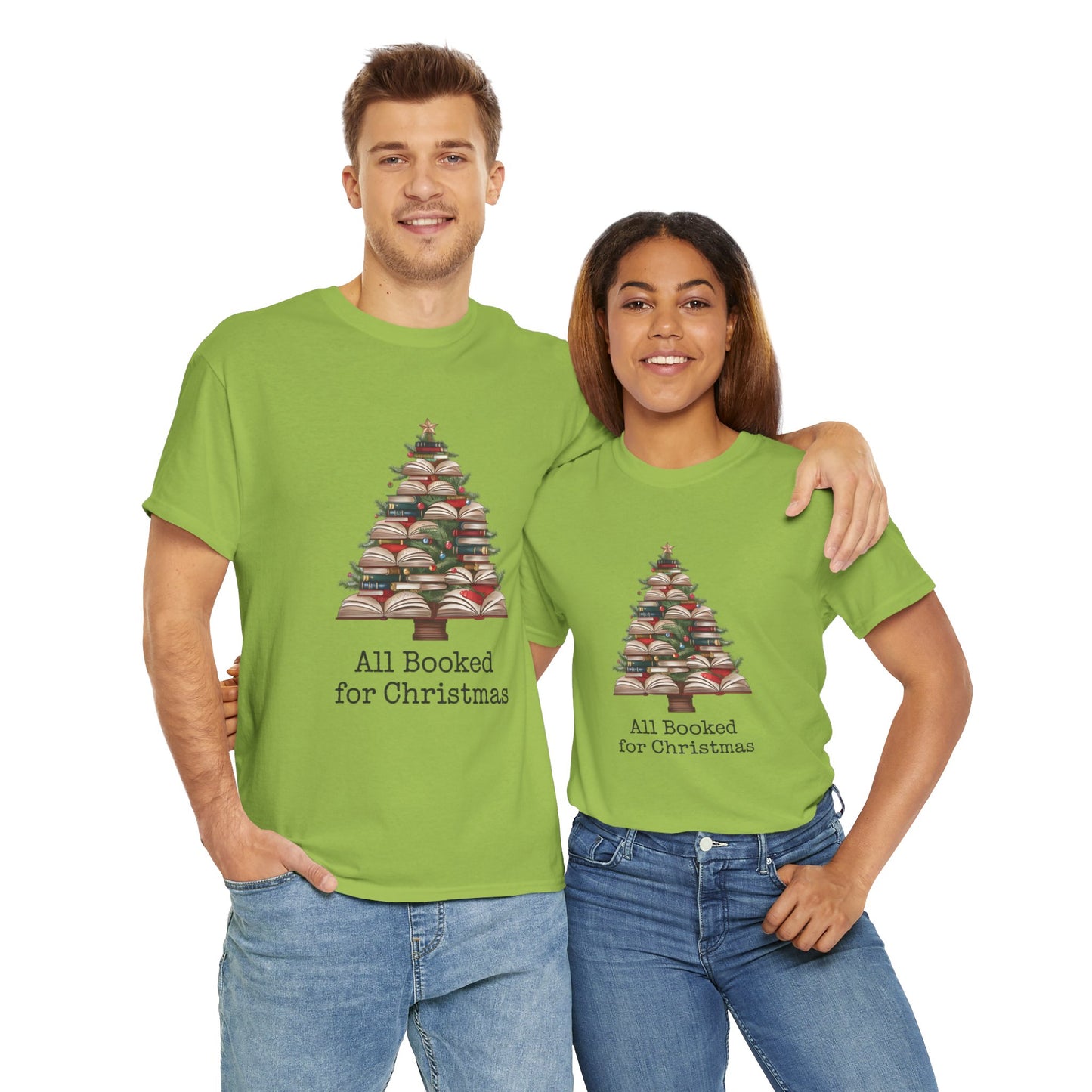 All Booked for Christmas, Book Christmas Tree T-shirt - sizes S - 5X