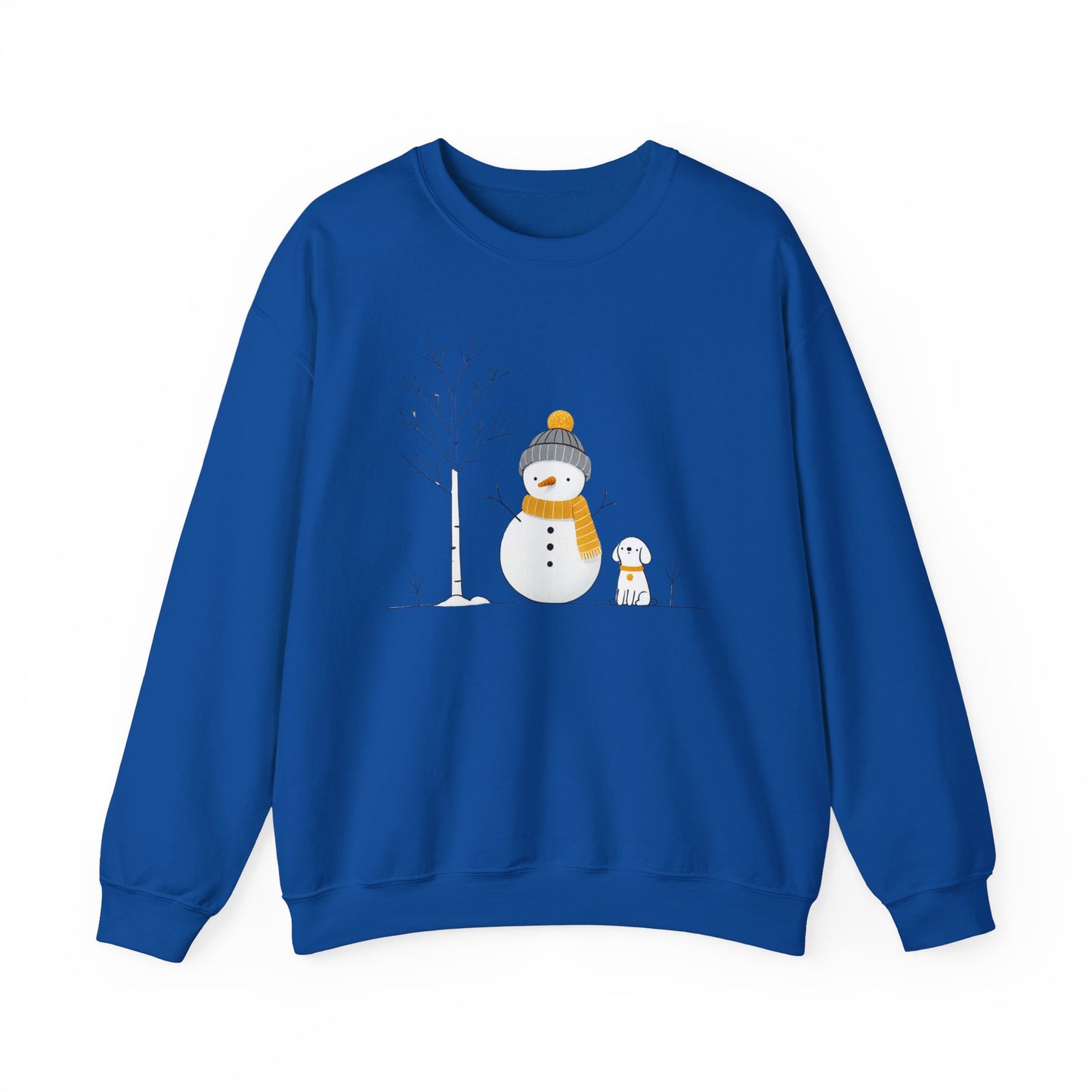 Snowman and Dog Winter Scene Unisex Heavy Blend™ Crewneck Sweatshirt - size S - 3X