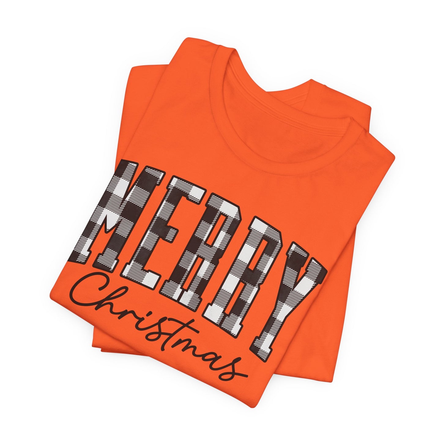 Buffalo plaid Merry Christmas Unisex Jersey Short Sleeve Tee - sizes S - 3X