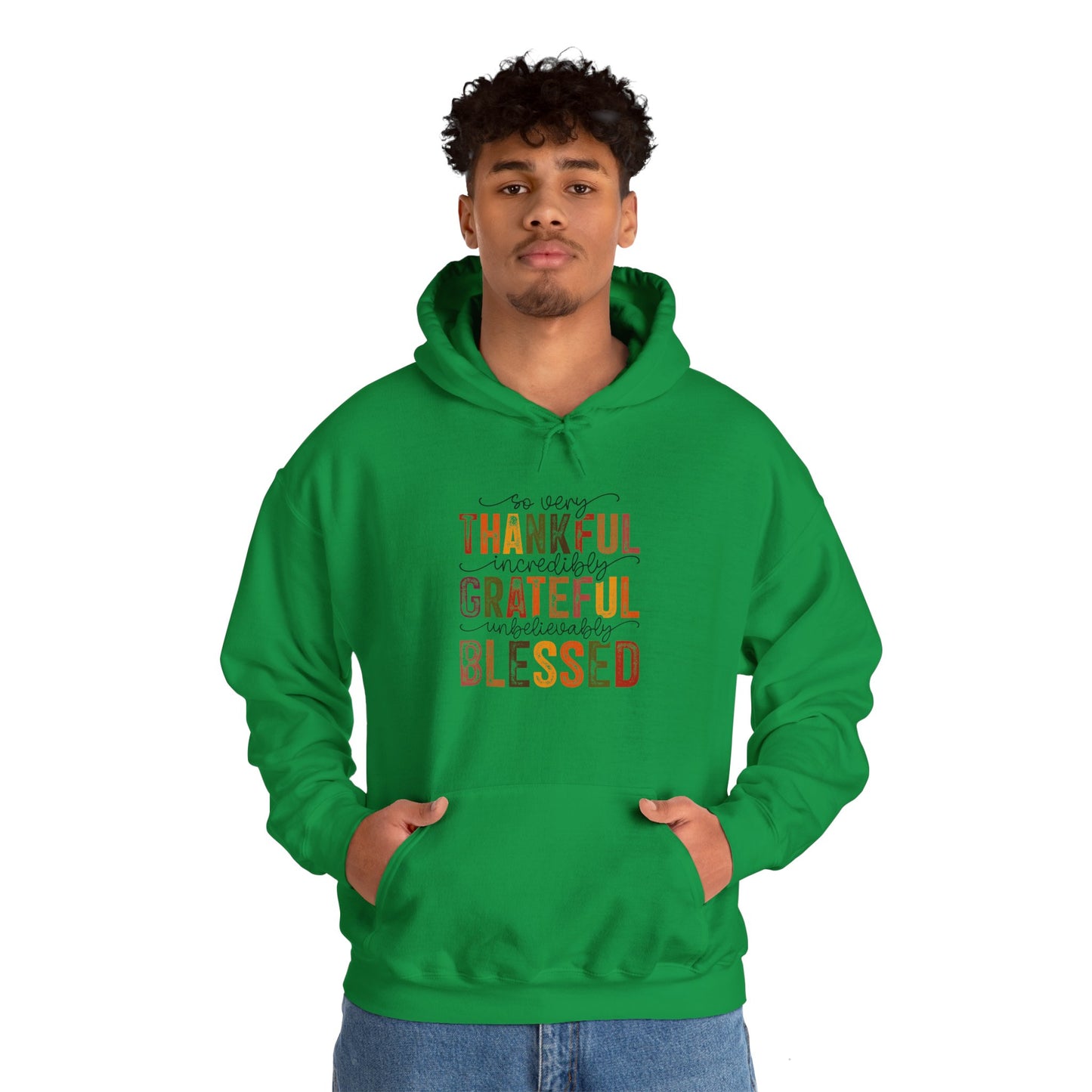 Thankful, Grateful, Blessed, Unisex Heavy Blend Hooded Sweatshirt