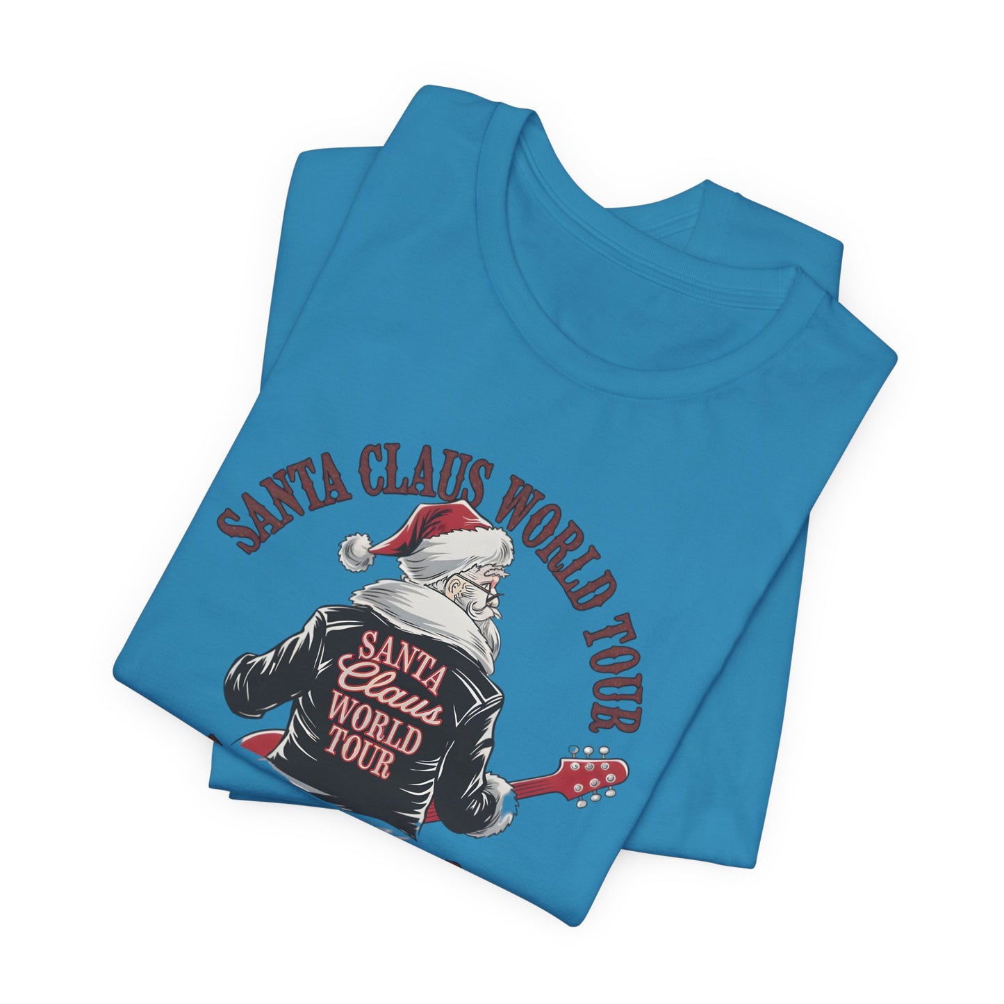 Santa Claus World Tour Tee - Festive Christmas Unisex Jersey Short SleeveT-Shirt - sizes S-3X