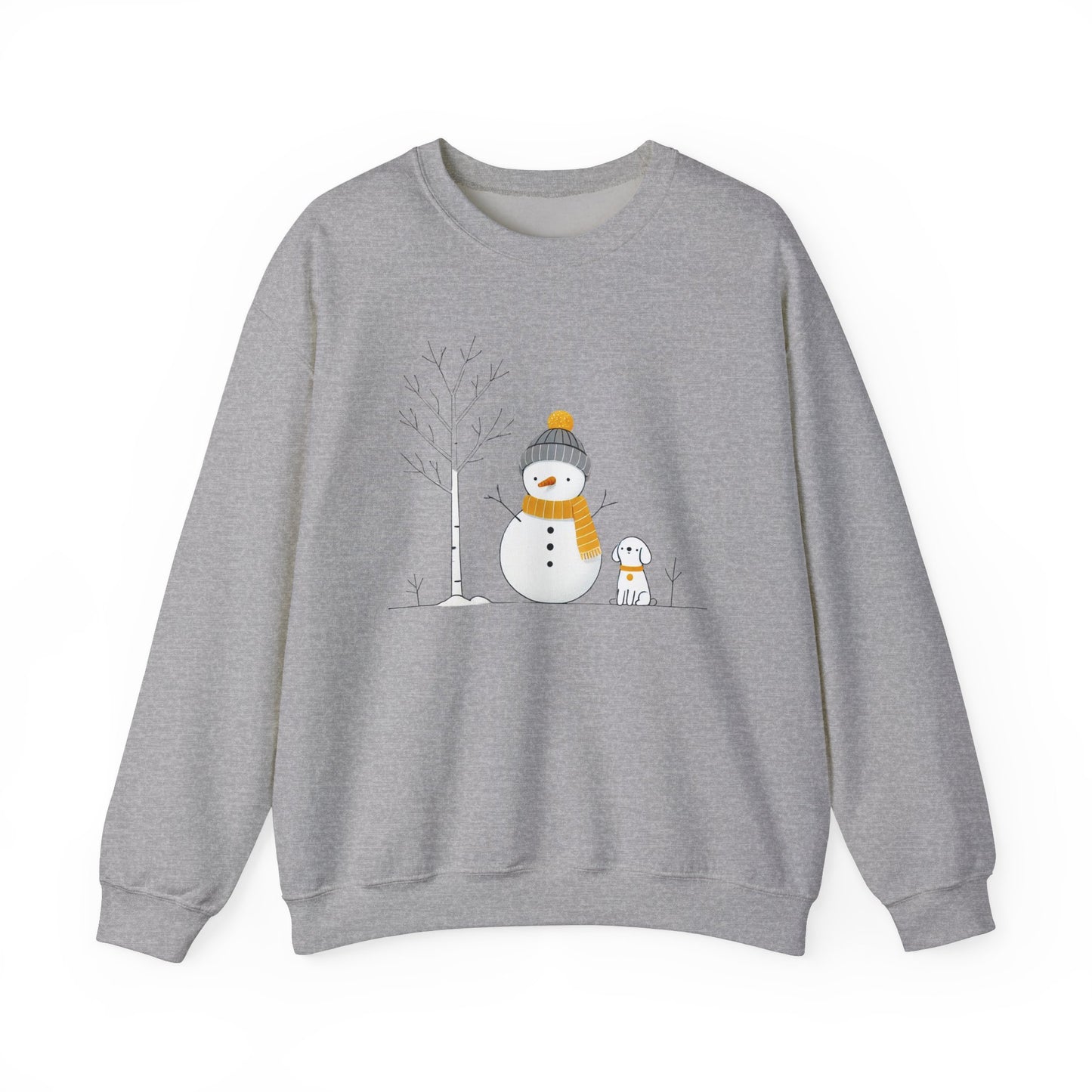 Snowman and Dog Winter Scene Unisex Heavy Blend™ Crewneck Sweatshirt - size S - 3X