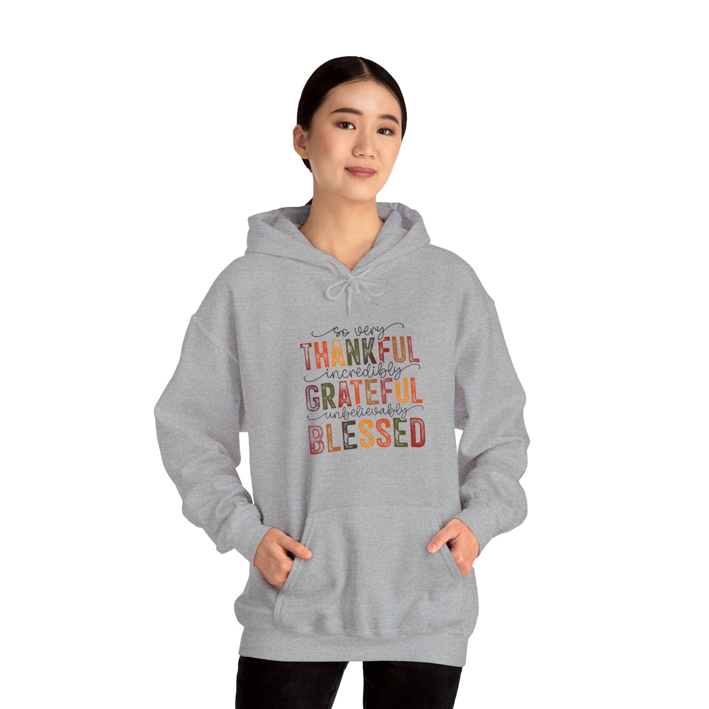 Thankful, Grateful, Blessed, Unisex Heavy Blend Hooded Sweatshirt