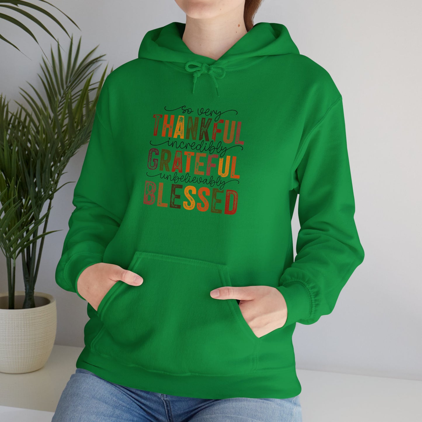 Thankful, Grateful, Blessed, Unisex Heavy Blend Hooded Sweatshirt