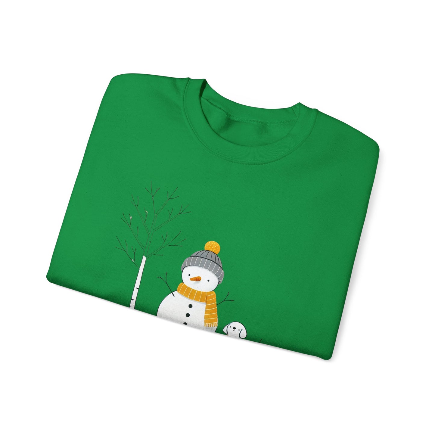 Snowman and Dog Winter Scene Unisex Heavy Blend™ Crewneck Sweatshirt - size S - 3X