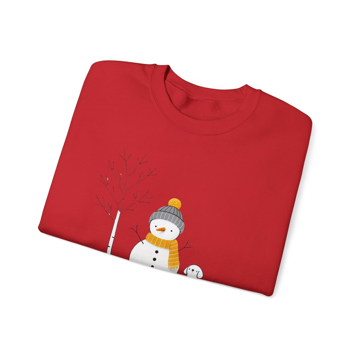 Snowman and Dog Winter Scene Unisex Heavy Blend™ Crewneck Sweatshirt - size S - 3X