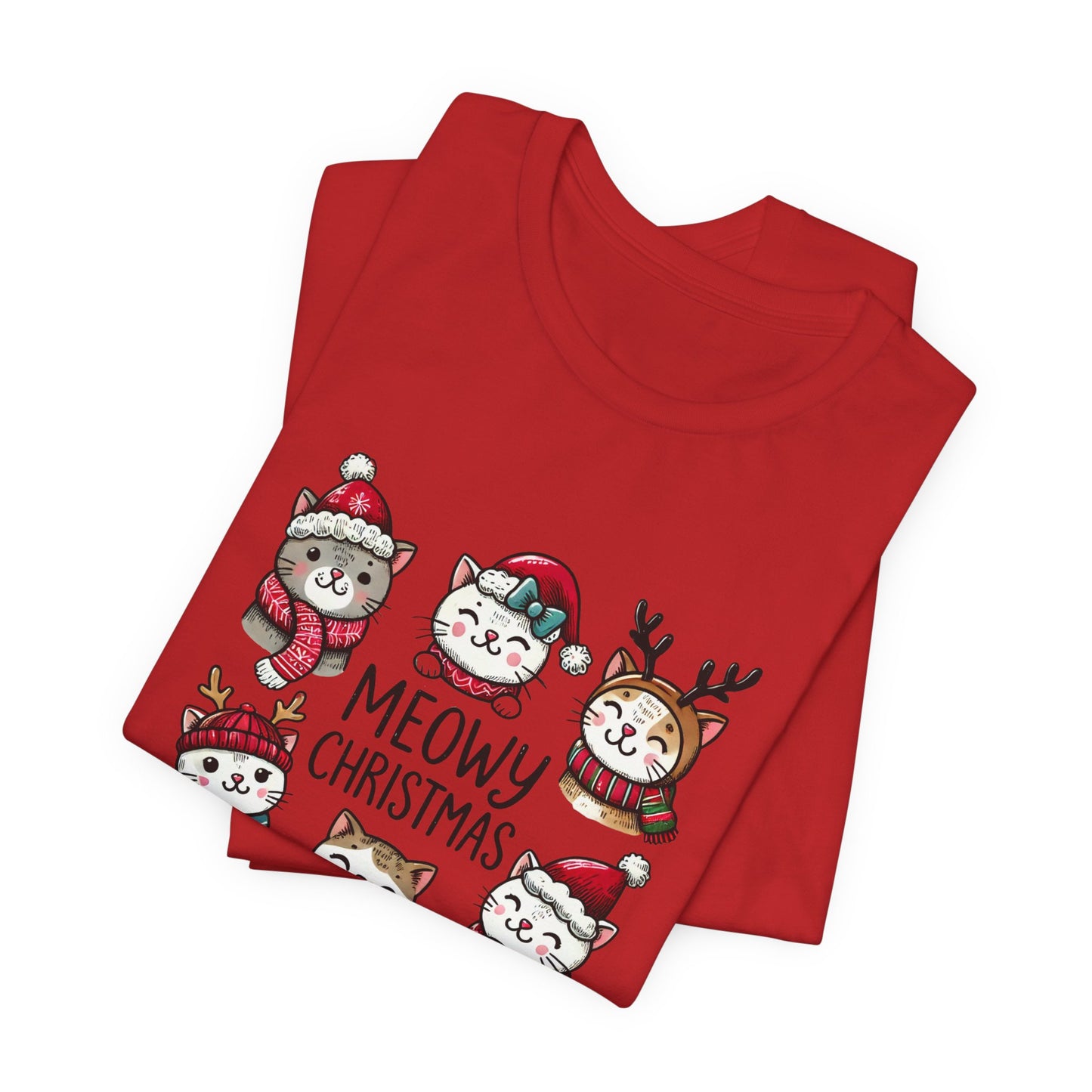 Meowy Christmas Unisex Jersey Short Sleeve Tee - size S - 3X