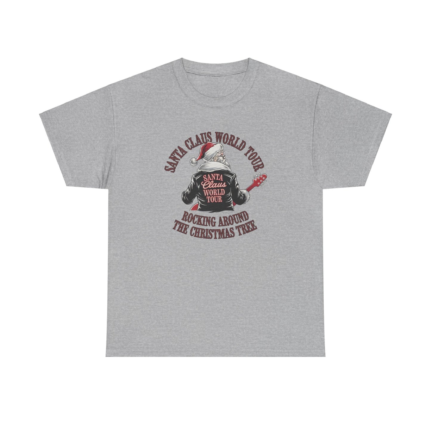 Santa Claus World Tour Unisex Heavy Cotton Tee - sizes S - 3X - Rocking around the Christmas Tree