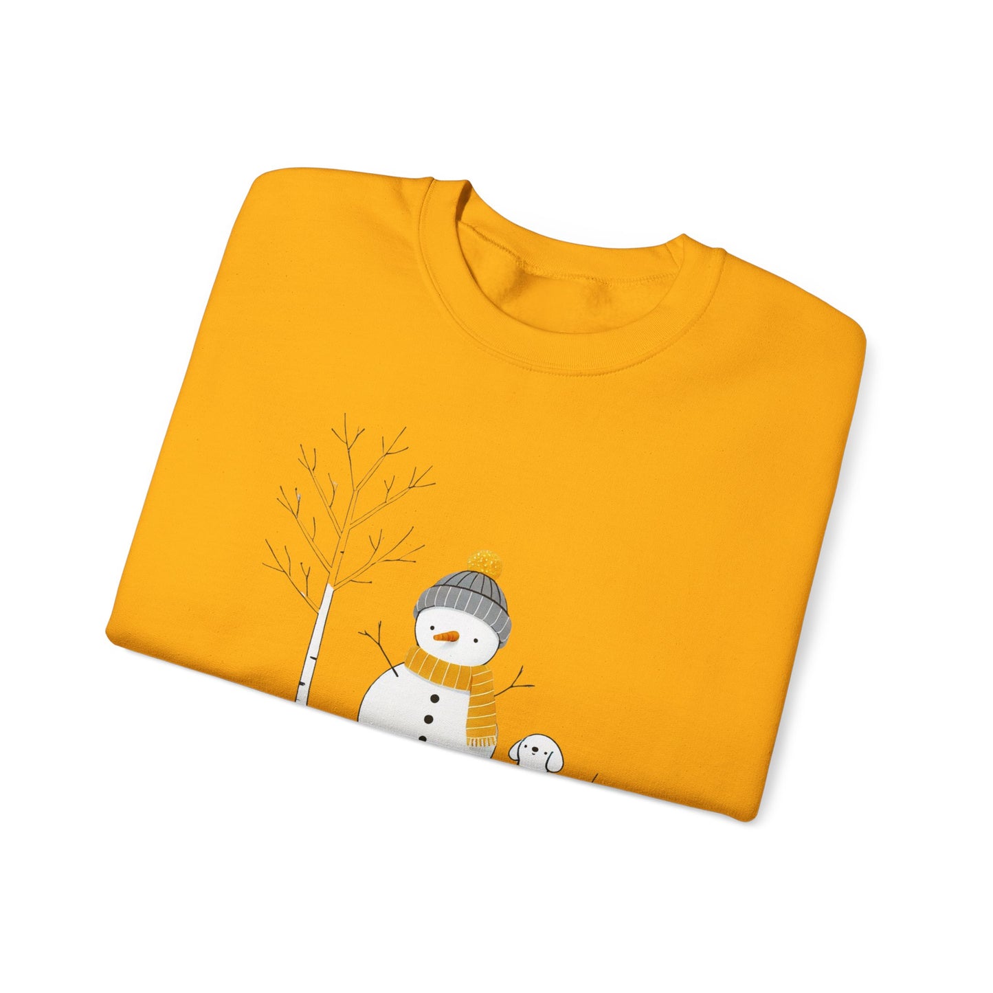 Snowman and Dog Winter Scene Unisex Heavy Blend™ Crewneck Sweatshirt - size S - 3X