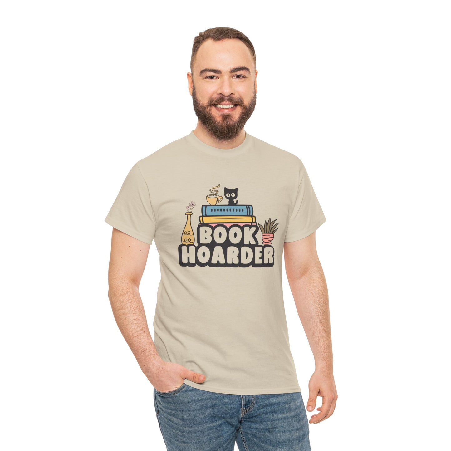 Book Hoarder Unisex Tee - Funny Cat Lover Book Lover Gift - sizes S - 5X