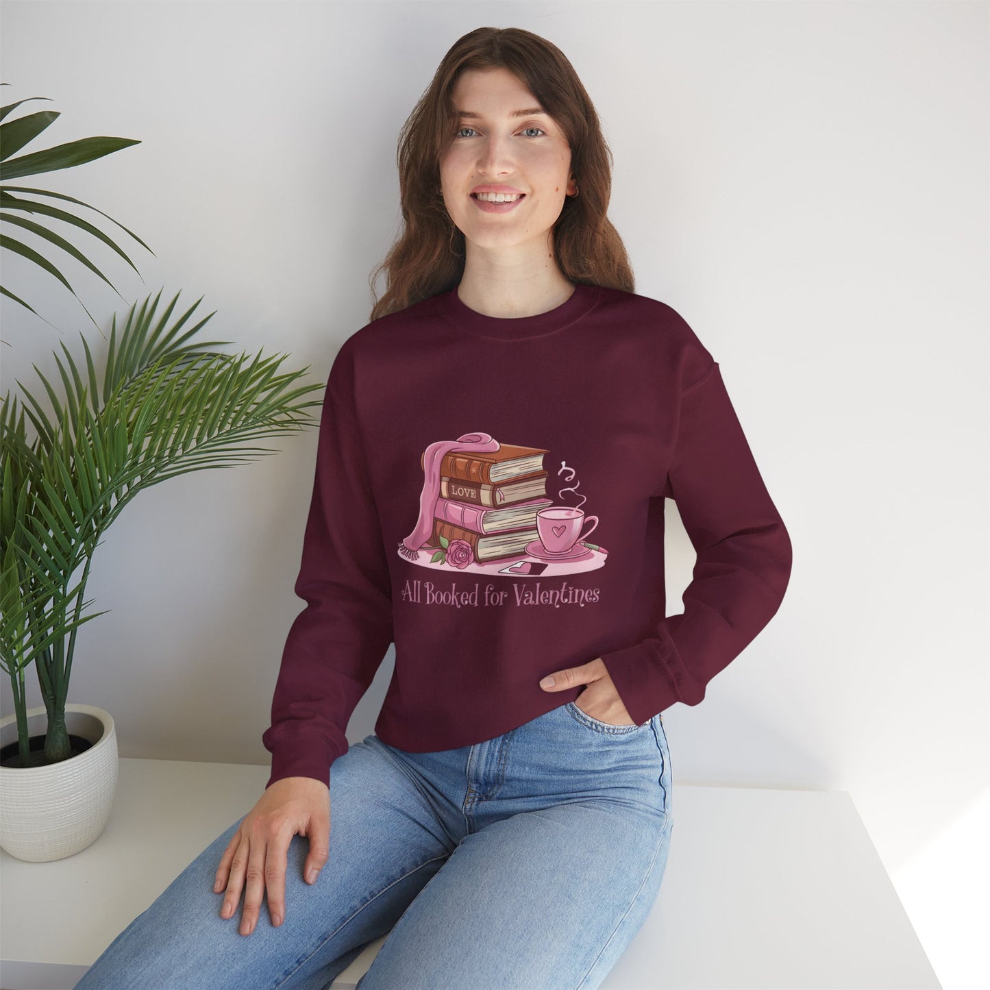 Valentine's Day Book Lover Crewneck Sweatshirt - S - 5X
