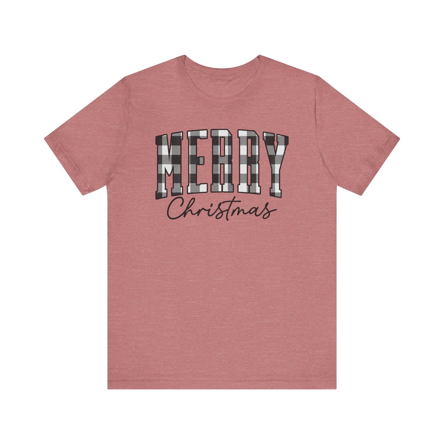 Buffalo plaid Merry Christmas Unisex Jersey Short Sleeve Tee - sizes S - 3X