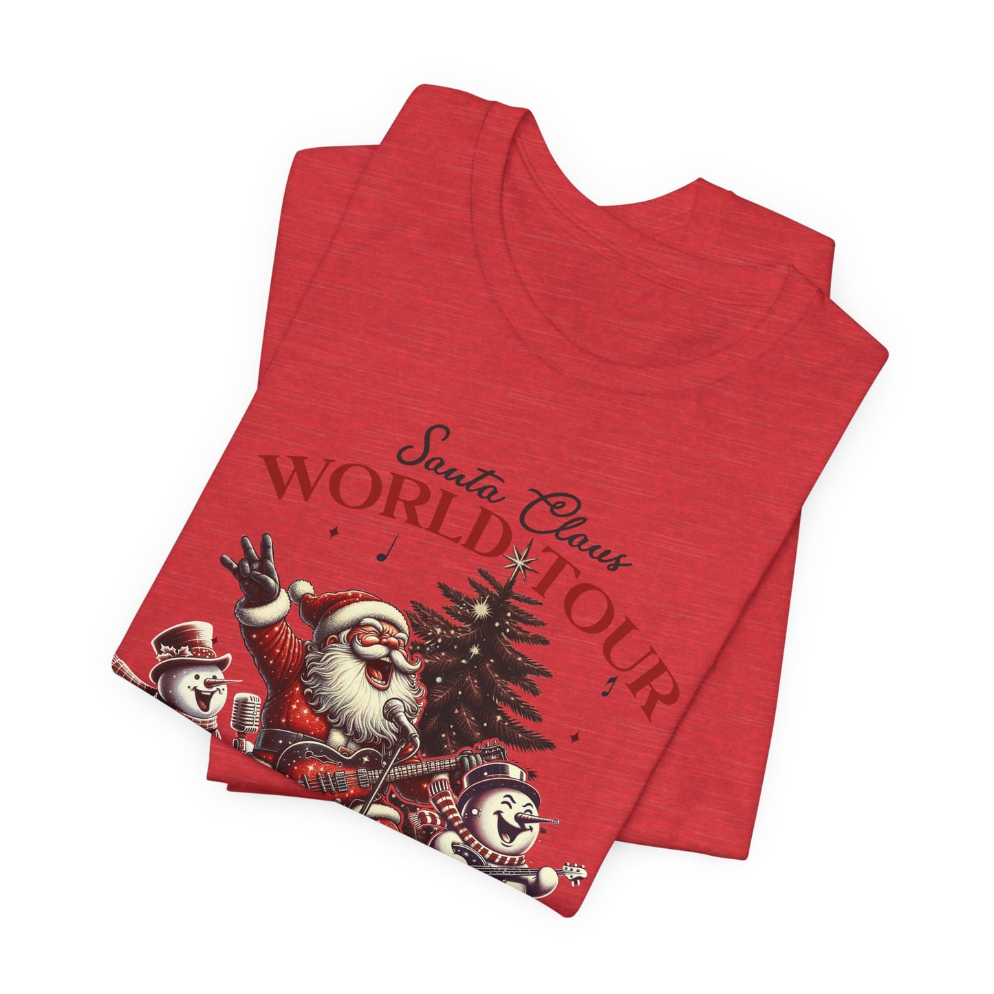 Santa Rocking Around the Christmas Tree Unisex Jersey Short Sleeve T-shirt - sizes S - 3X