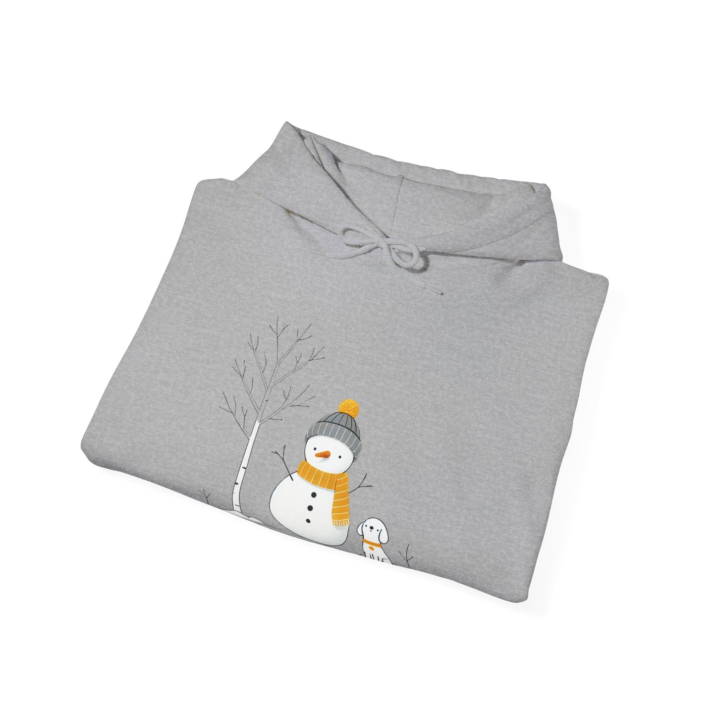 Snowman and dog winter scene Unisex Heavy Blend™ Hooded Sweatshirt - sizes S - 3X