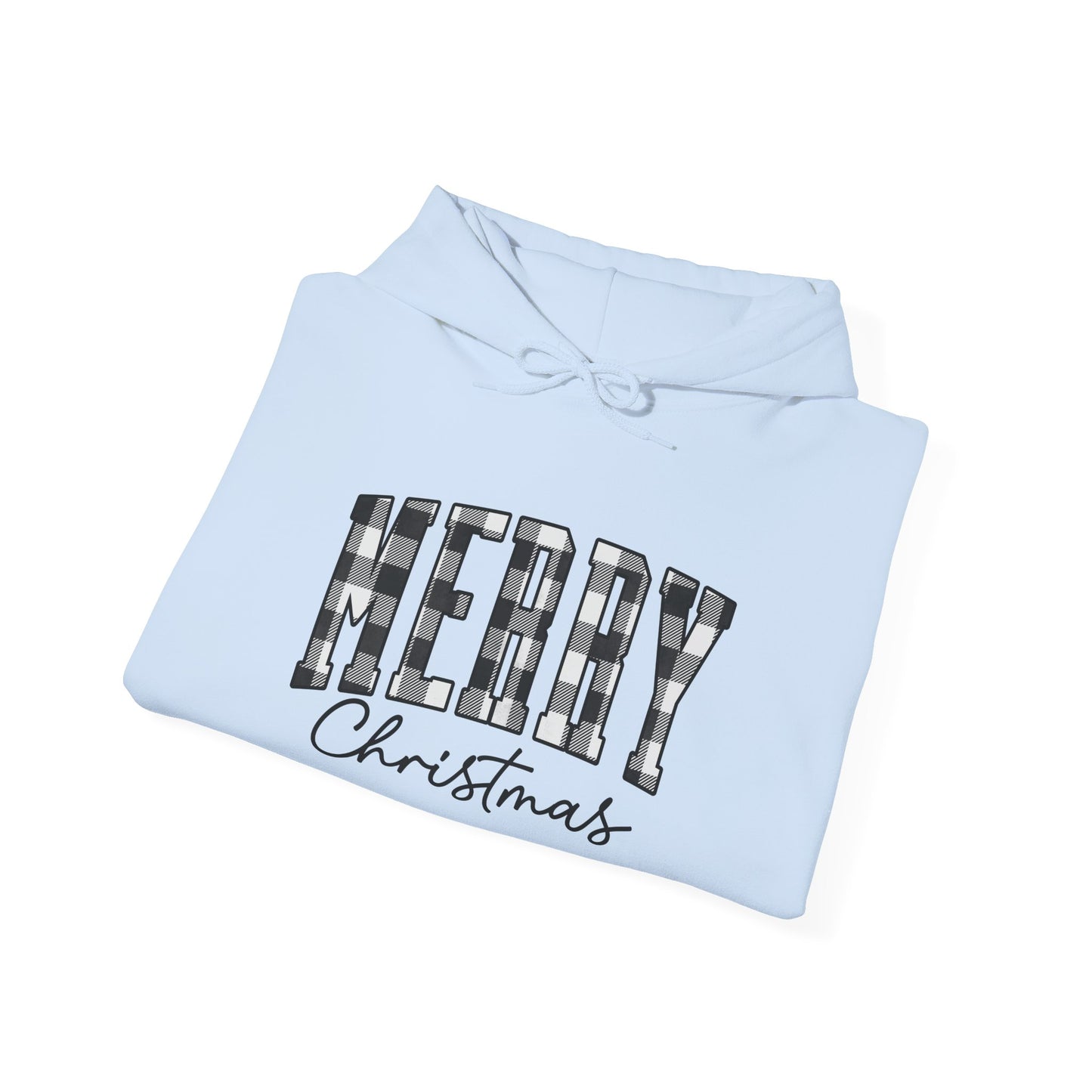 Buffalo Plaid Merry Christmas Unisex Heavy Blend™ Hooded Sweatshirt - size S - 3X