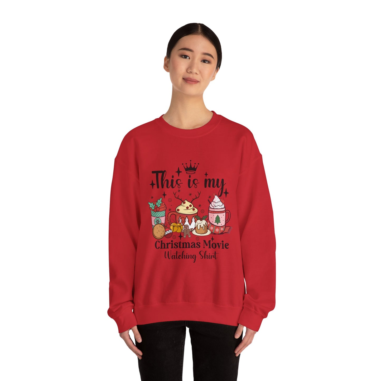 This is my Christmas movie watching shirt Unisex Heavy Blend™ Crewneck Sweatshirt - S - 5X sizes