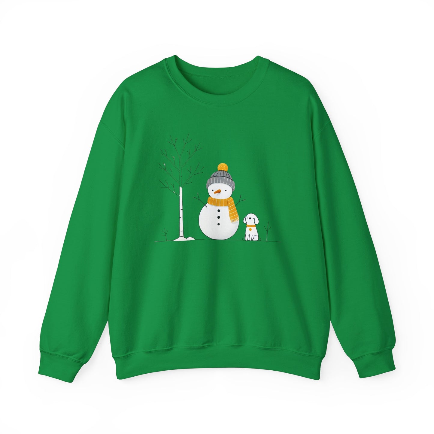 Snowman and Dog Winter Scene Unisex Heavy Blend™ Crewneck Sweatshirt - size S - 3X