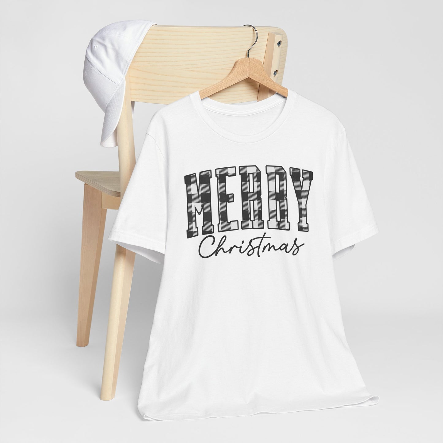 Buffalo plaid Merry Christmas Unisex Jersey Short Sleeve Tee - sizes S - 3X