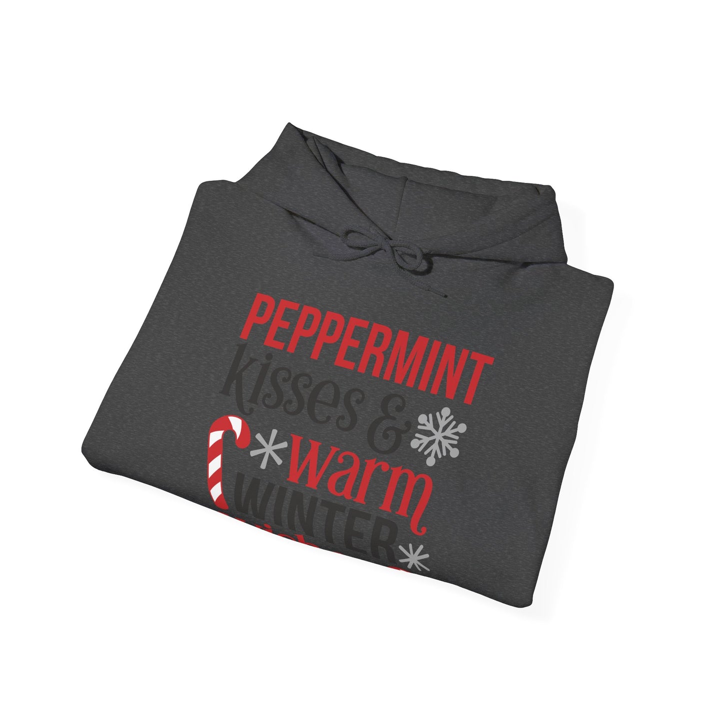 Peppermint Kisses and Warm Winter Wishes Unisex Heavy Blend™ Hooded Sweatshirt - sizes S - 3X