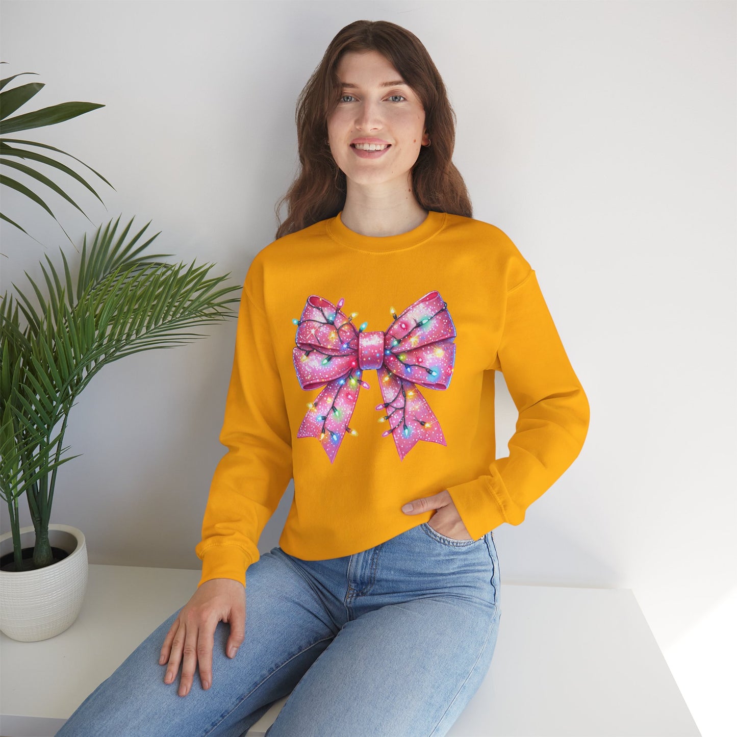 Big Pink Bow Unisex Heavy Blend™ Crewneck Sweatshirt - sizes S - 3X
