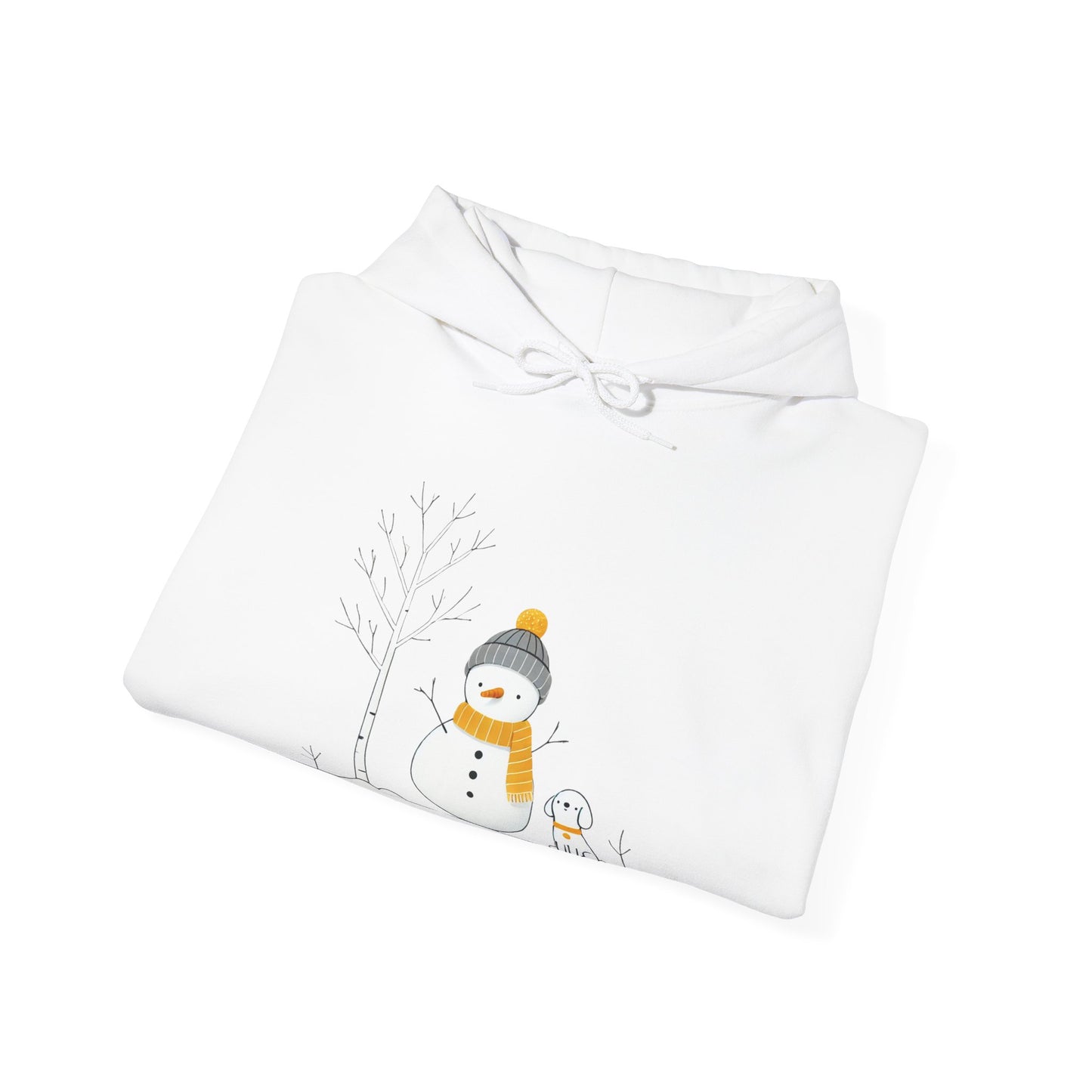 Snowman and dog winter scene Unisex Heavy Blend™ Hooded Sweatshirt - sizes S - 3X