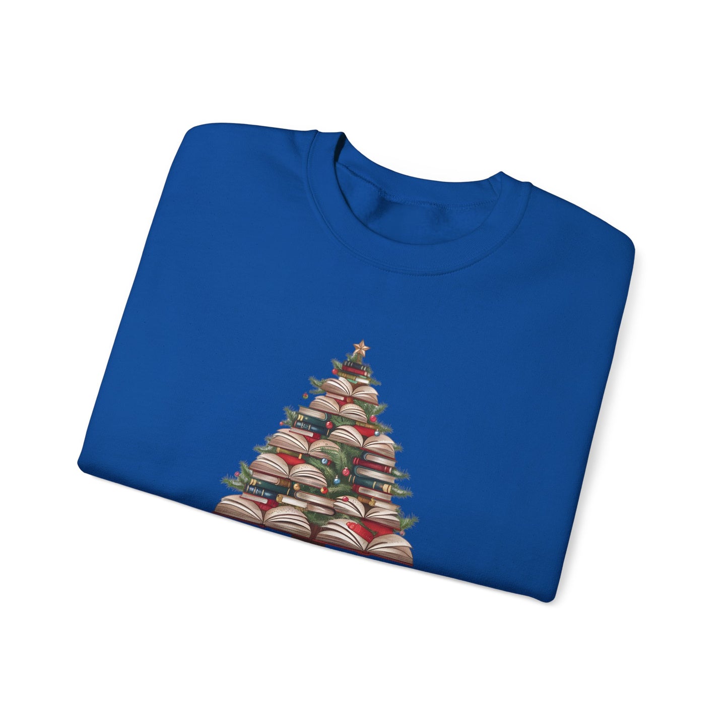 All Booked for Christmas, Book Christmas tree, Unisex Heavy Blend Crewneck Sweatshirt - sizes S - 3X