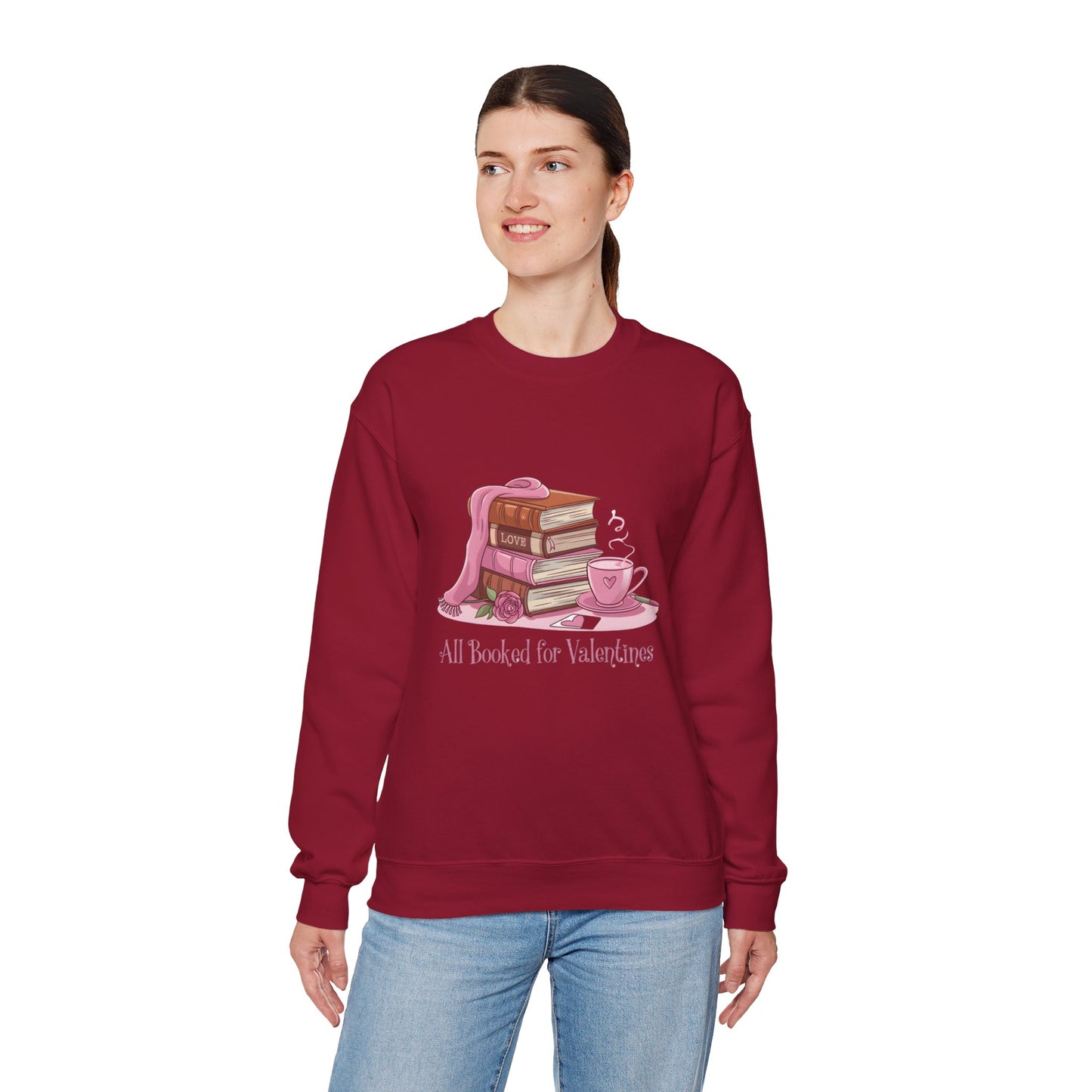 Valentine's Day Book Lover Crewneck Sweatshirt - S - 5X