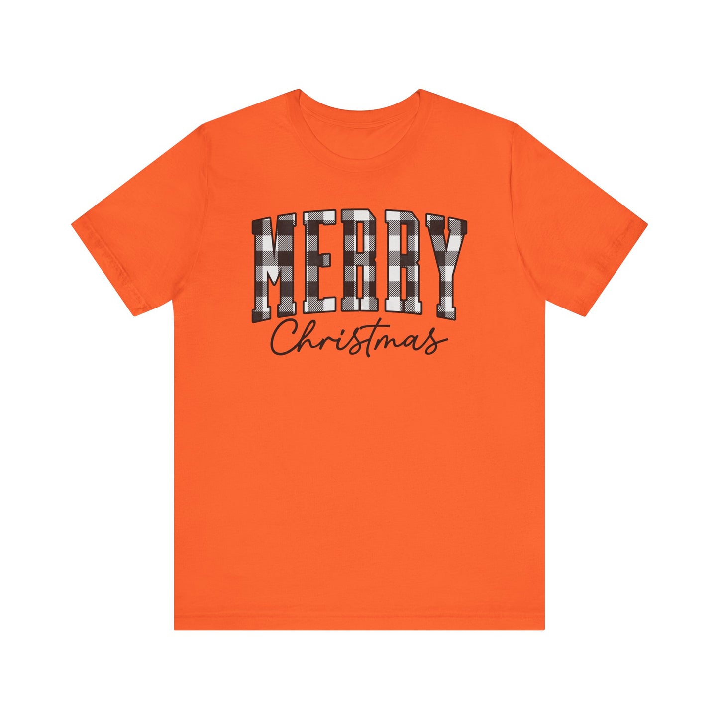 Buffalo plaid Merry Christmas Unisex Jersey Short Sleeve Tee - sizes S - 3X