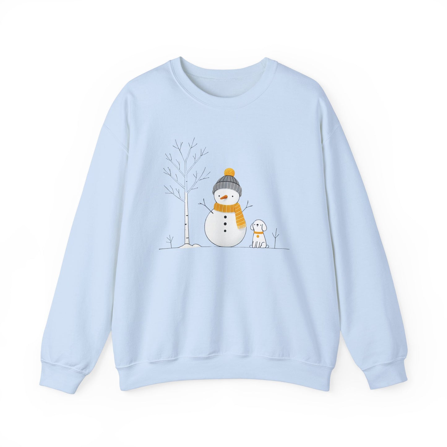 Snowman and Dog Winter Scene Unisex Heavy Blend™ Crewneck Sweatshirt - size S - 3X