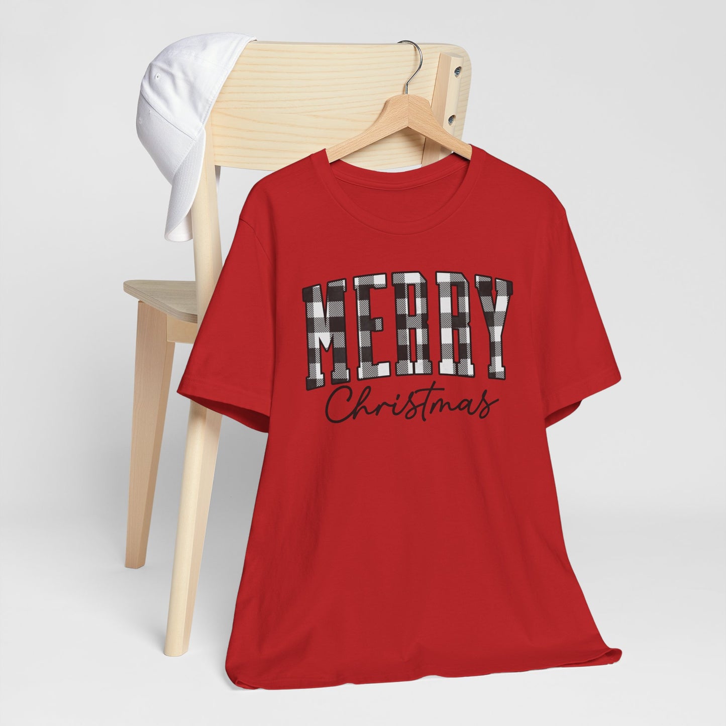 Buffalo plaid Merry Christmas Unisex Jersey Short Sleeve Tee - sizes S - 3X