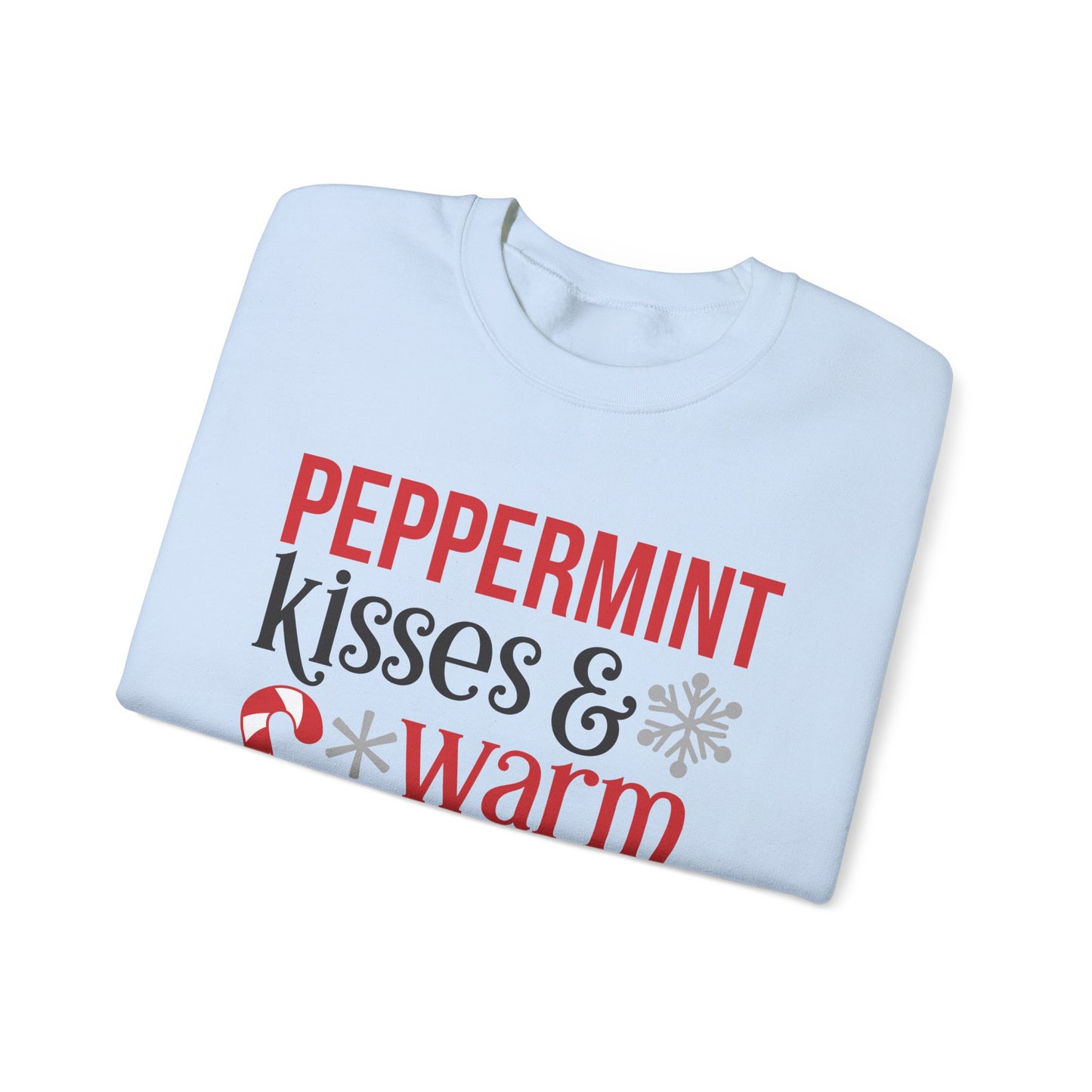 Peppermint Kisses and Warm Winter Wishes Unisex Heavy Blend™ Crewneck Sweatshirt - sizes S - 3X
