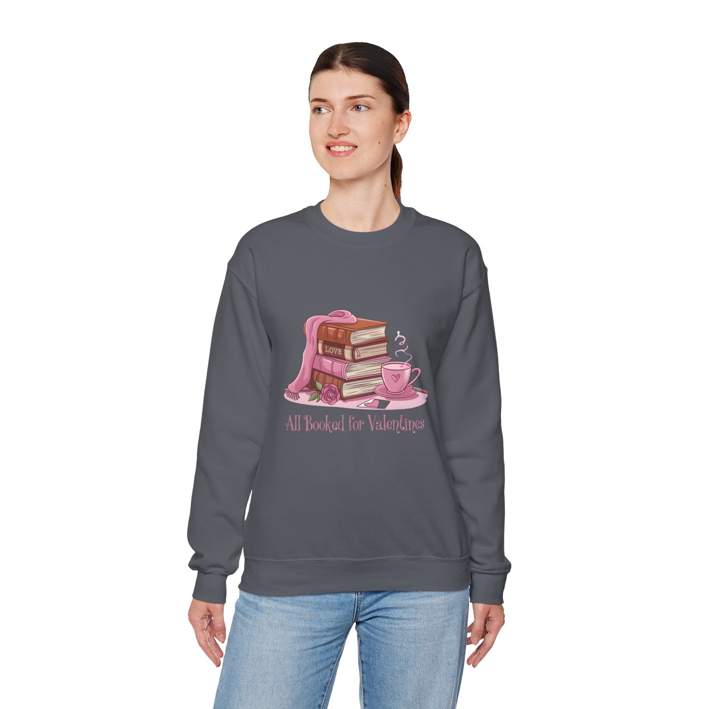 Valentine's Day Book Lover Crewneck Sweatshirt - S - 5X