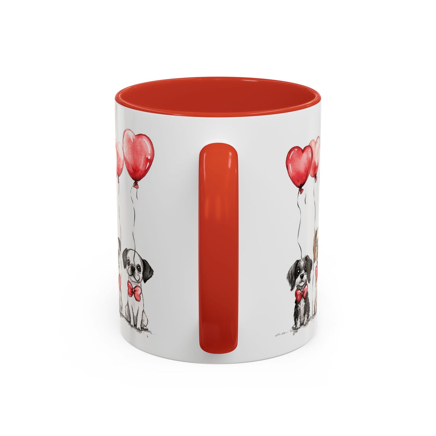 Coffee Mug - Puppy Love Valentine's Day, Cute Dogs and Heart Balloons, 11oz and 15oz, Ceramic