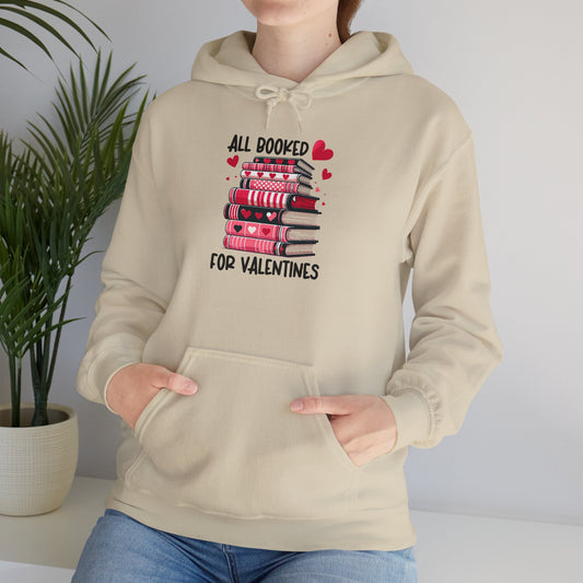 Valentine's Day All Booked Unisex Hooded Sweatshirt - sizes s - 5X