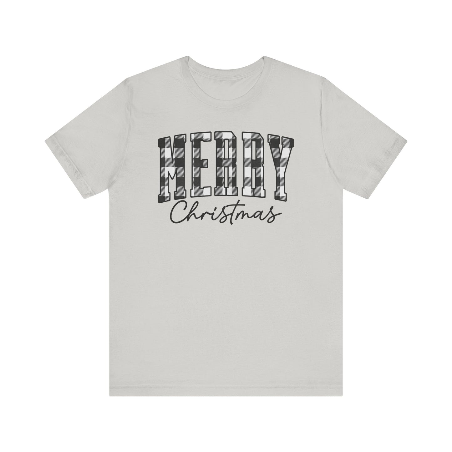 Buffalo plaid Merry Christmas Unisex Jersey Short Sleeve Tee - sizes S - 3X