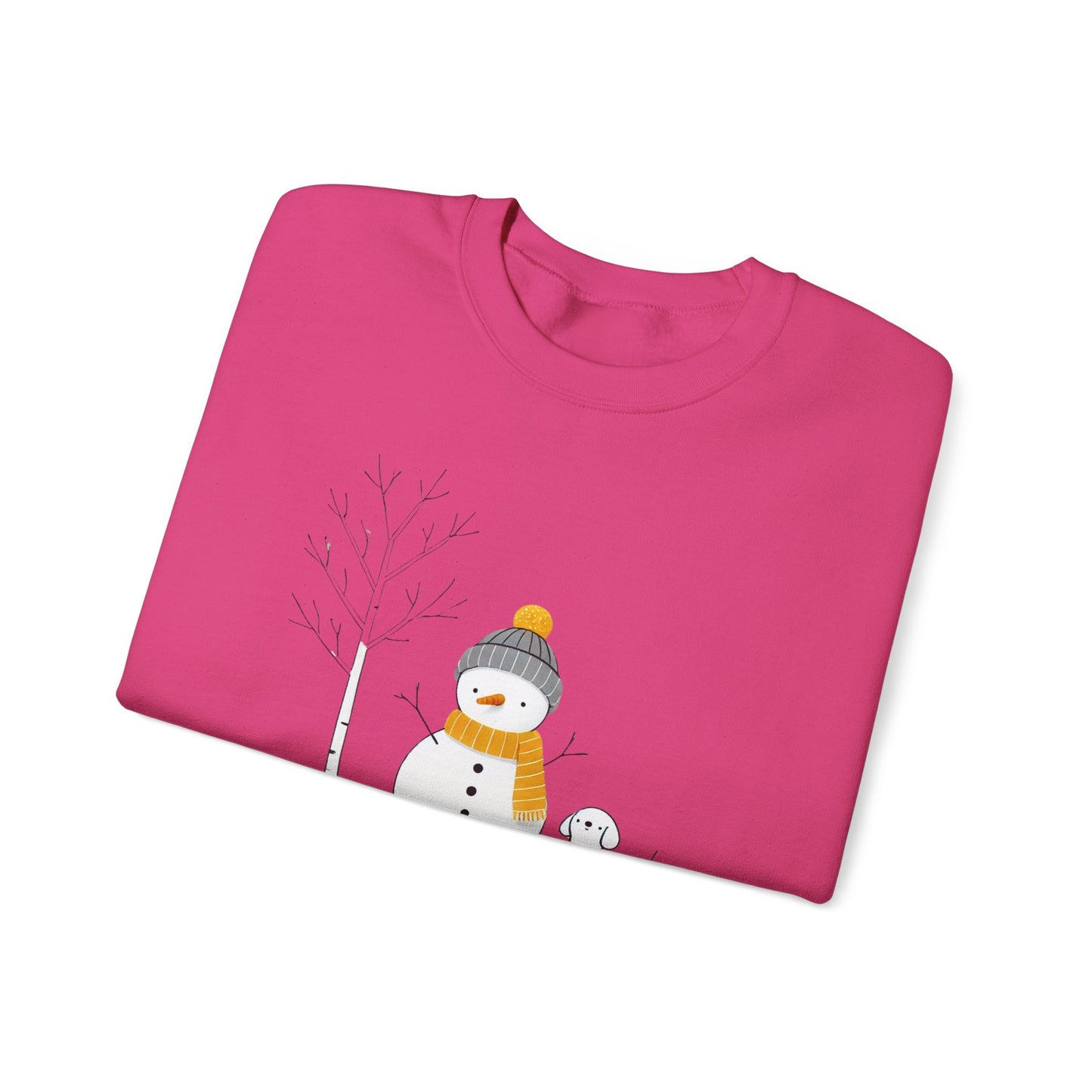 Snowman and Dog Winter Scene Unisex Heavy Blend™ Crewneck Sweatshirt - size S - 3X