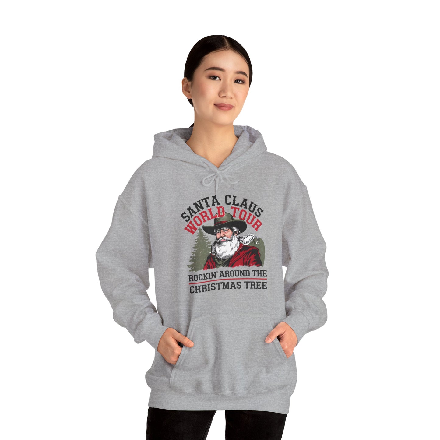 Santa Claus World Tour Unisex Heavy Blend™ Hooded Sweatshirt - sizes S - 3X - Rocking Around the Christmas Tree