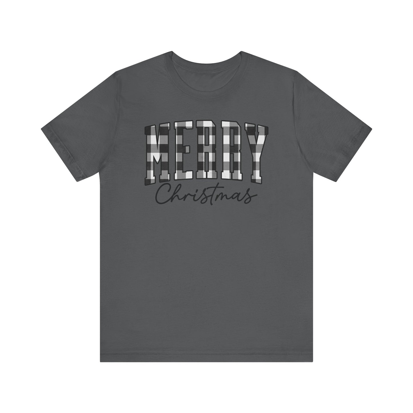 Buffalo plaid Merry Christmas Unisex Jersey Short Sleeve Tee - sizes S - 3X