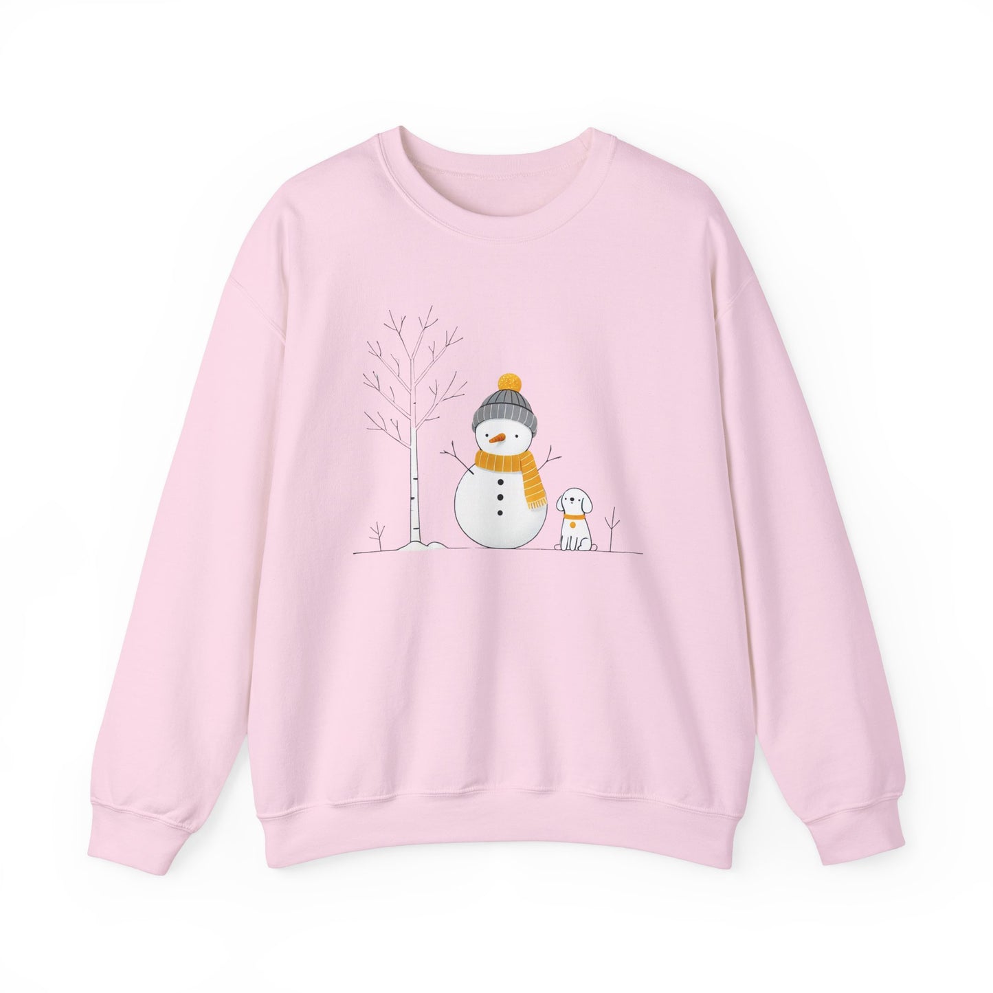 Snowman and Dog Winter Scene Unisex Heavy Blend™ Crewneck Sweatshirt - size S - 3X