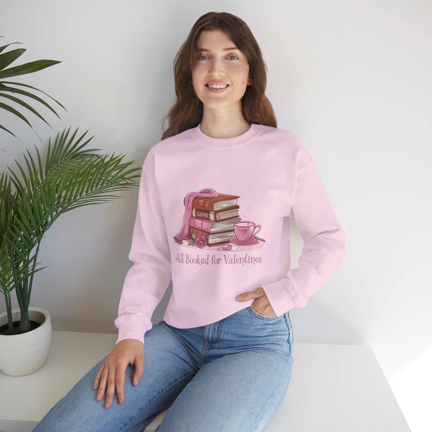Valentine's Day Book Lover Crewneck Sweatshirt - S - 5X