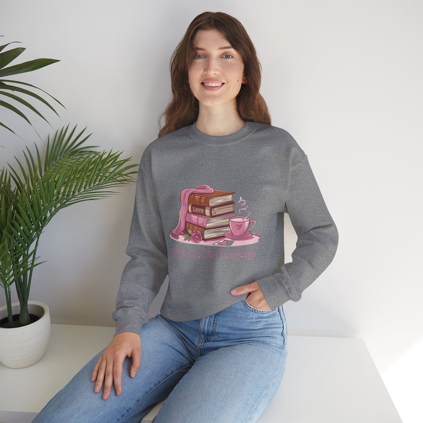 Valentine's Day Book Lover Crewneck Sweatshirt - S - 5X