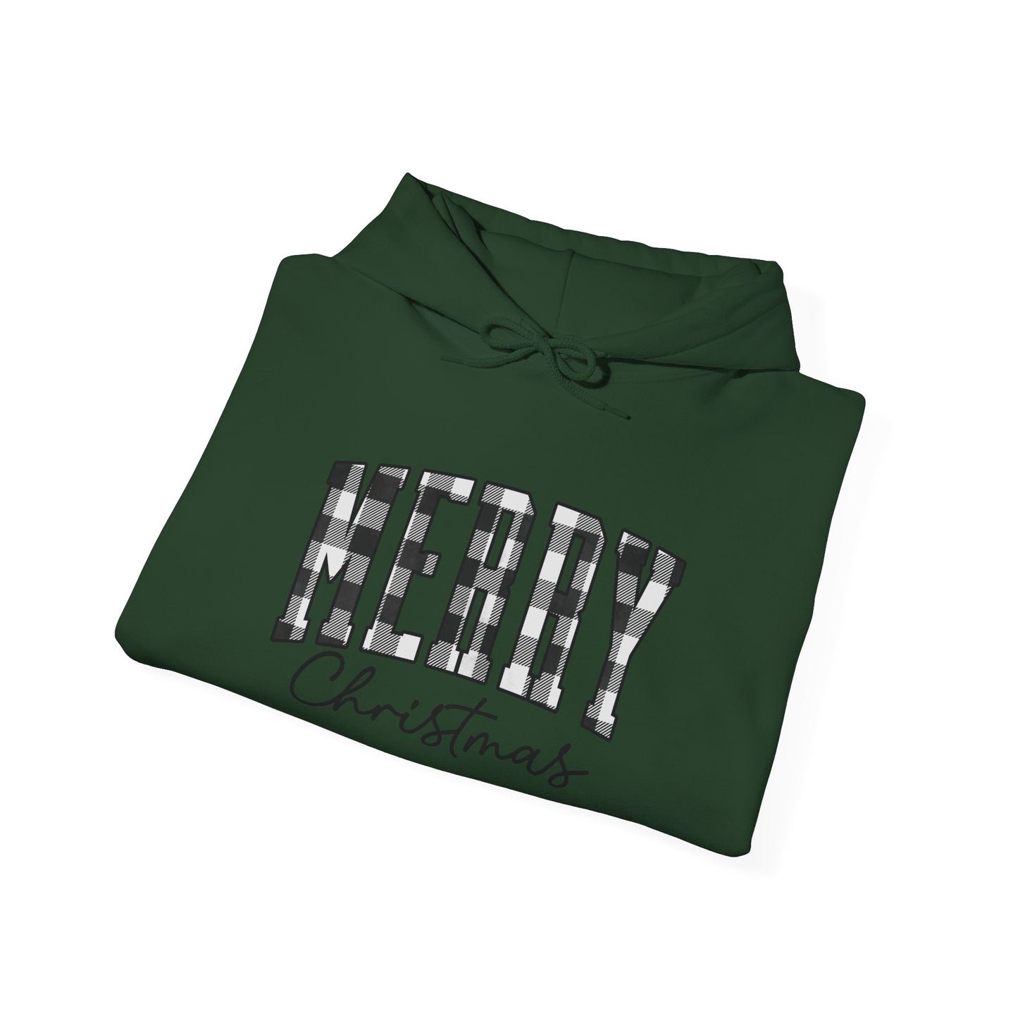 Buffalo Plaid Merry Christmas Unisex Heavy Blend™ Hooded Sweatshirt - size S - 3X