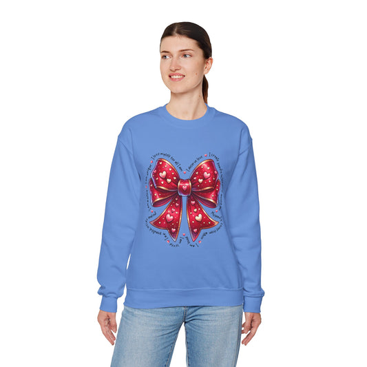 Red Bow Crewneck Sweatshirt - Valentine's Day Gift