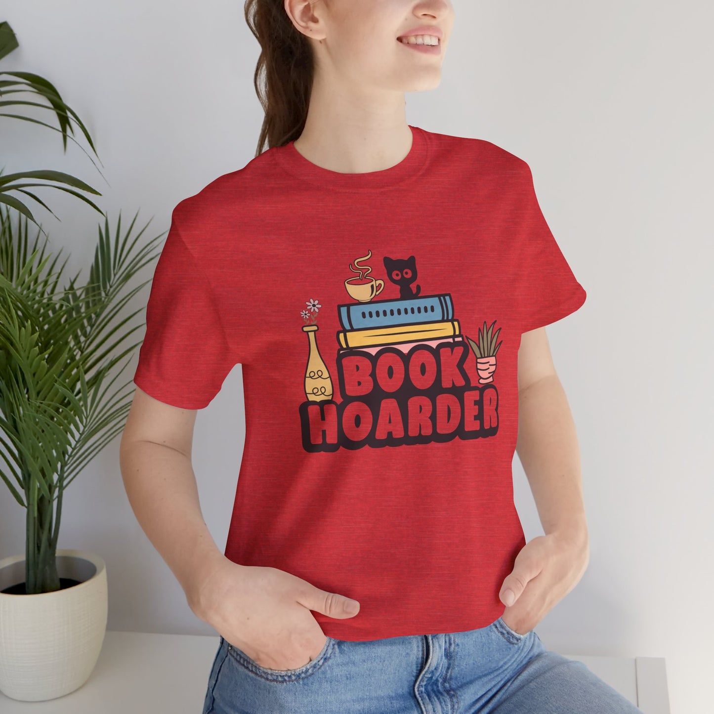 Book Hoarder Unisex Tee - Cat Lover Book Lover Funny Gift - sizes S - 3X