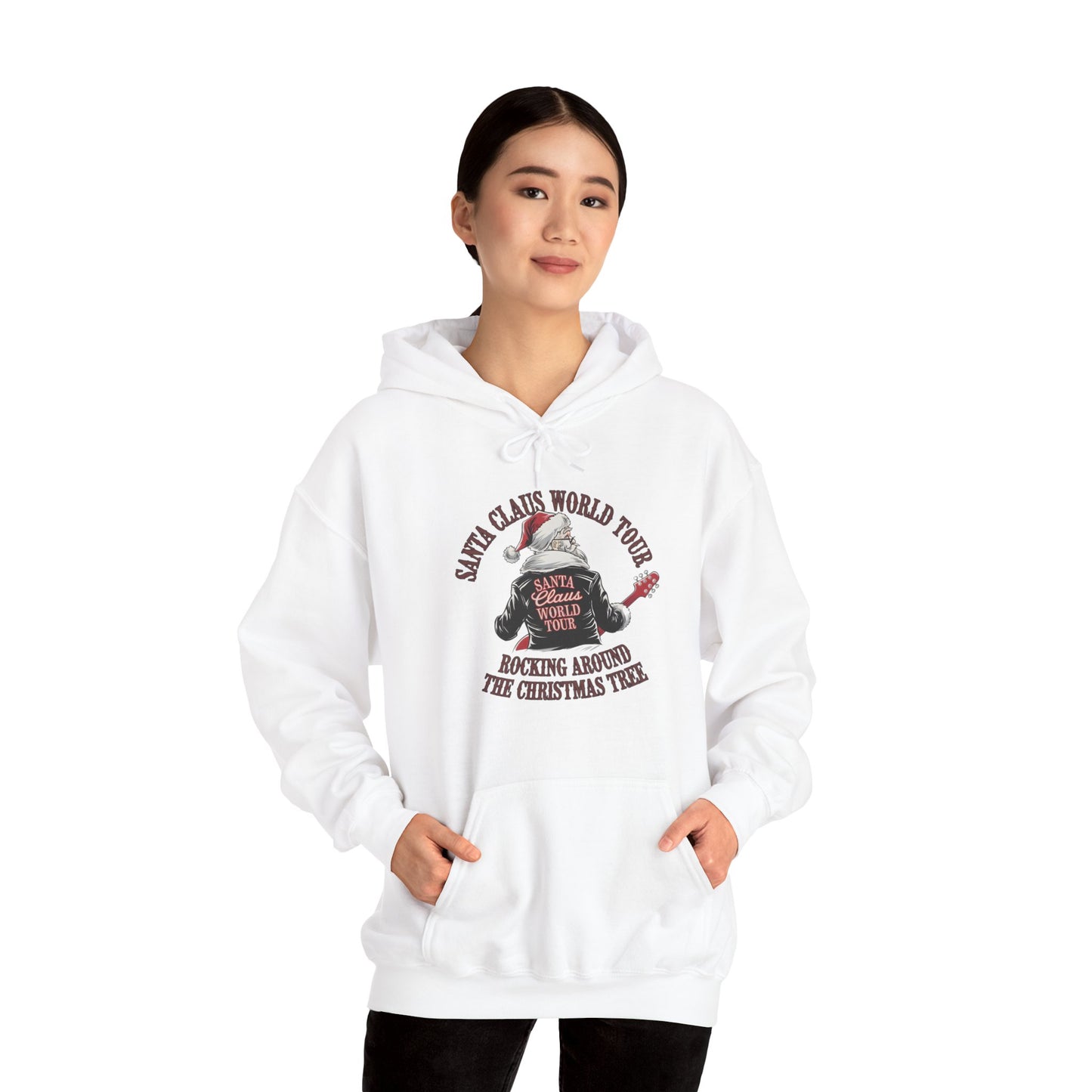 Santa Claus World Tour Heavy Blend Hooded Sweatshirt - Christmas Holiday Cozy Music - sizes S - 5X