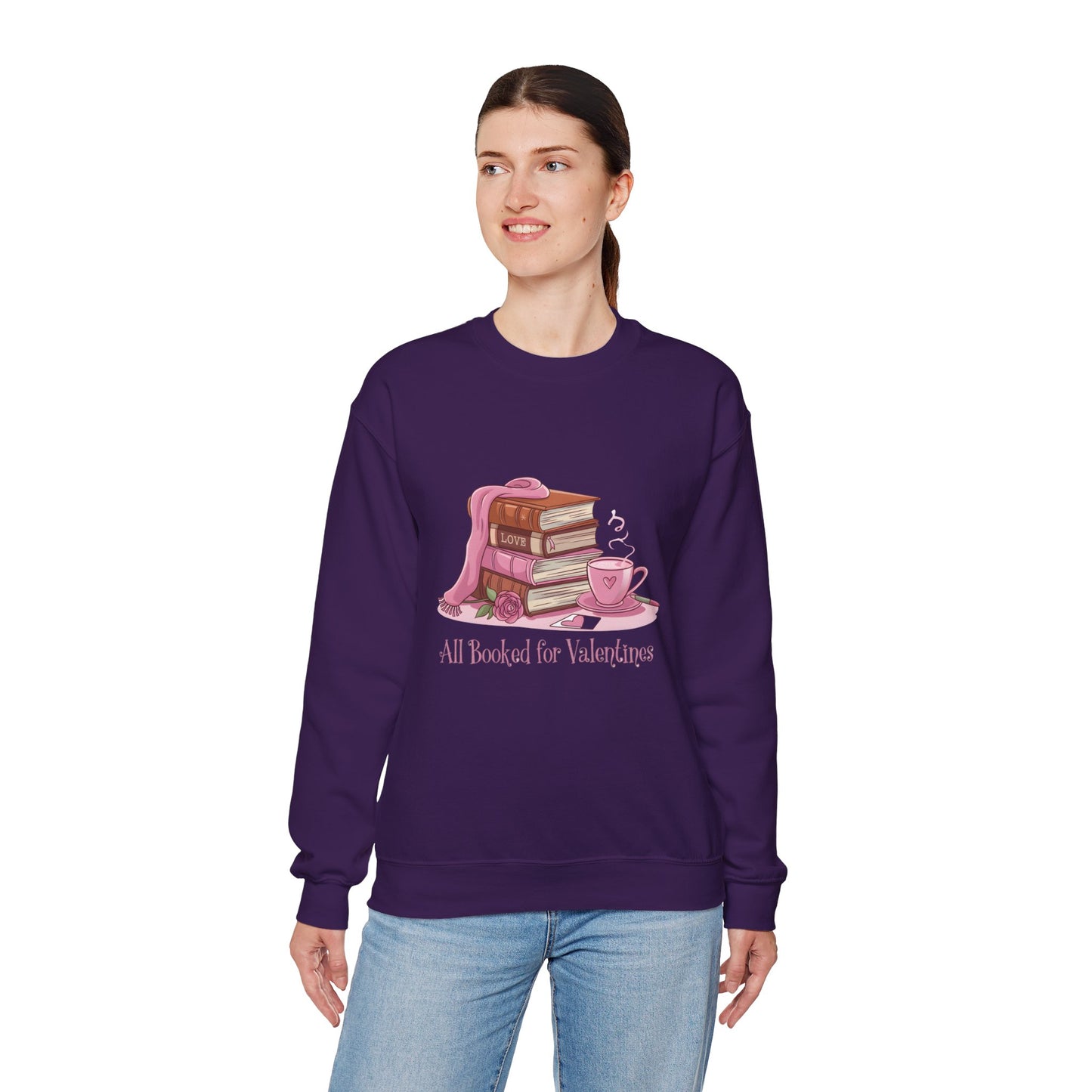 Valentine's Day Book Lover Crewneck Sweatshirt - S - 5X