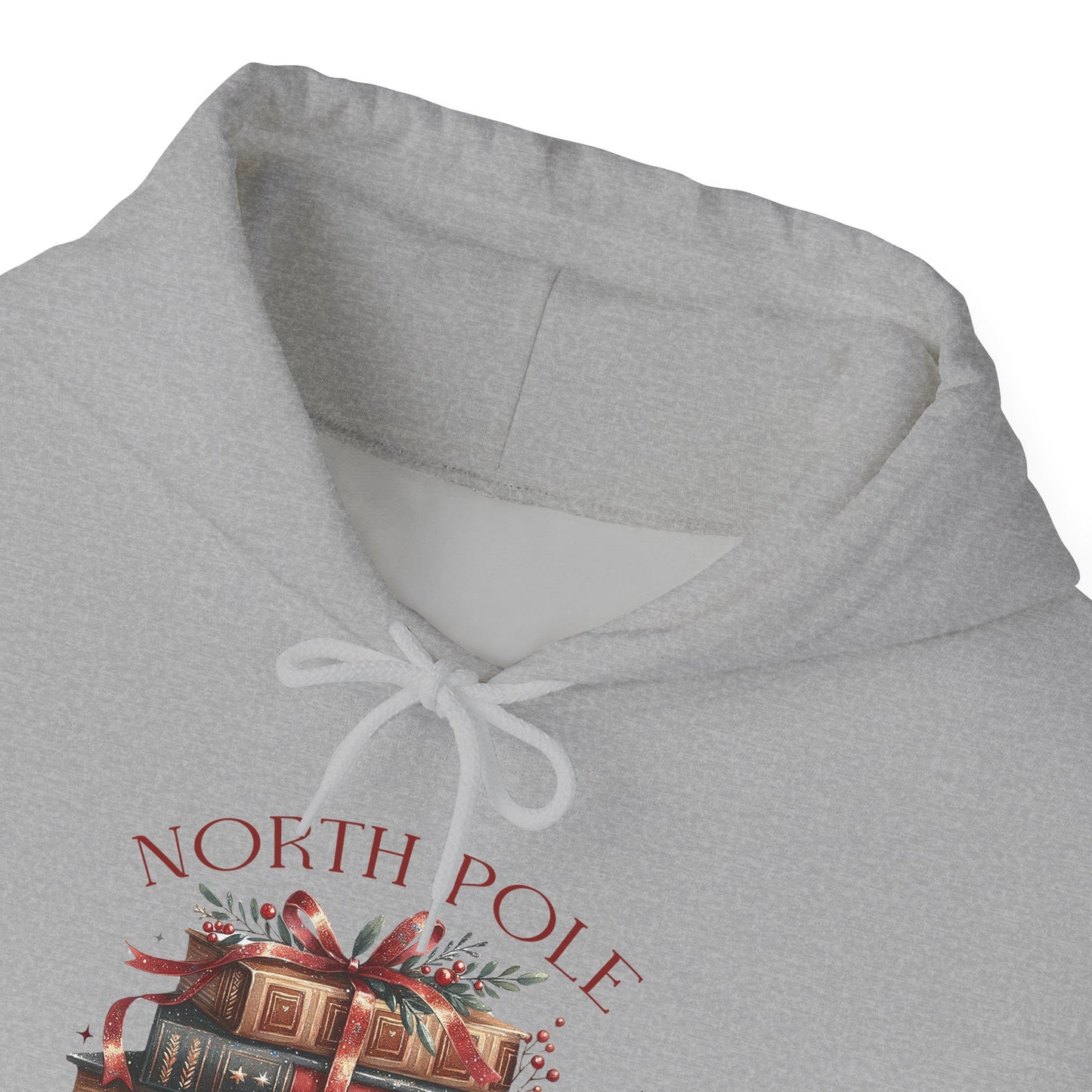 North Pole Book Club Heavy Blend Hoodie - Christmas Book Lover Festive Sweatshirt - sizes S - 5X